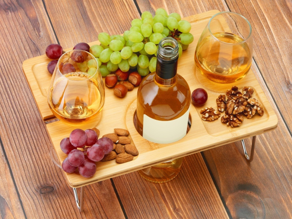 Набор для пикника Fabar сумка-холодильник и бамбуковый столик на ножках, Цвет серый, натуральный