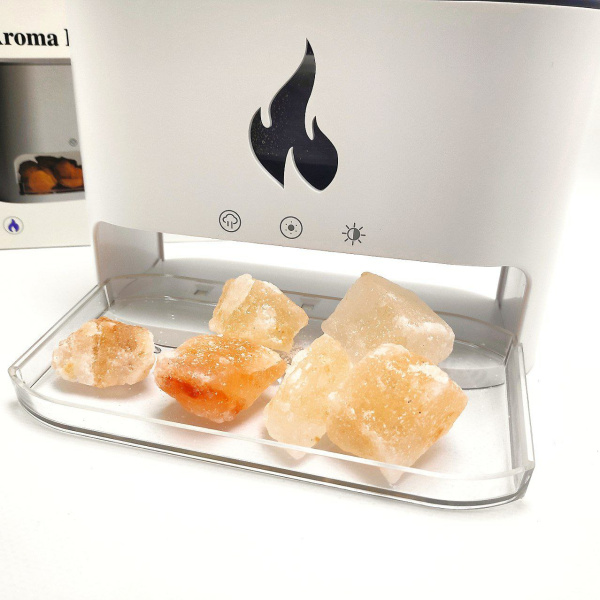 Аромадиффузор - ночник с эффектом камина Aroma Diffuser Touch Panel Version (4 вида подсветки, камни из гималайской соли, таймер)