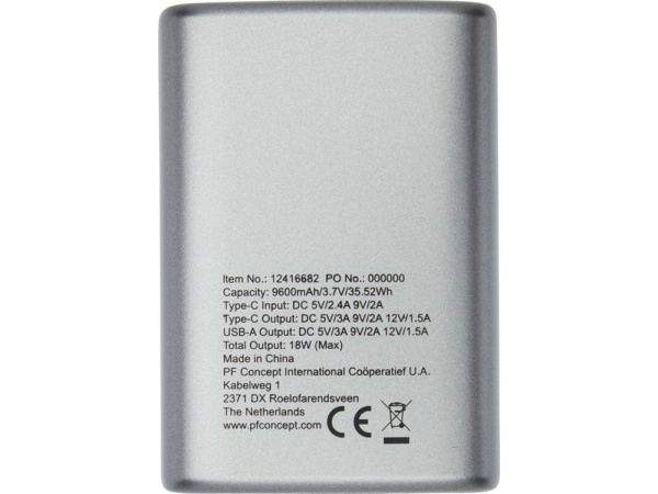 Внешний аккумулятор «Tron Mini», 9600 mAh, Цвет серый