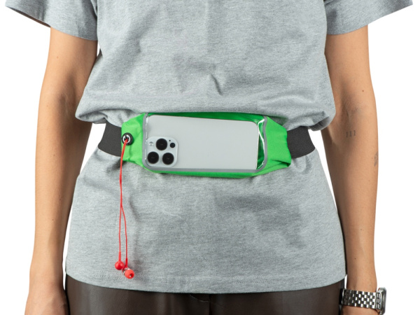 Сумка на пояс «Спринт», Цвет зеленое яблоко/черный/прозрачный