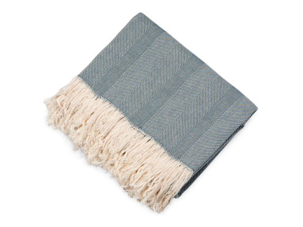 Подарочный набор для дома с пледом, свечой и диффузором, Цвет синий