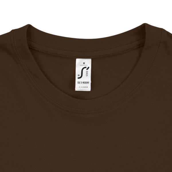 Футболка унисекс Regent 150, темно-коричневая (шоколад), XS–XXL