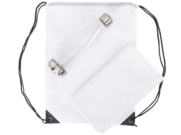 Спортивный набор с бутылкой и полотенцем «Beginner», Цвет белый