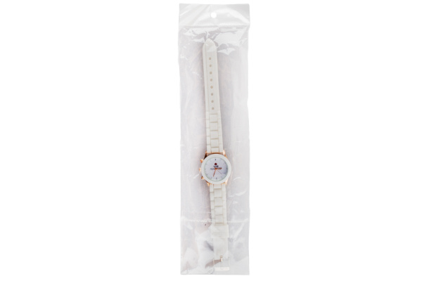 Кварцевые часы "Alhamdulillah" на белом силиконовом браслете (мал.)