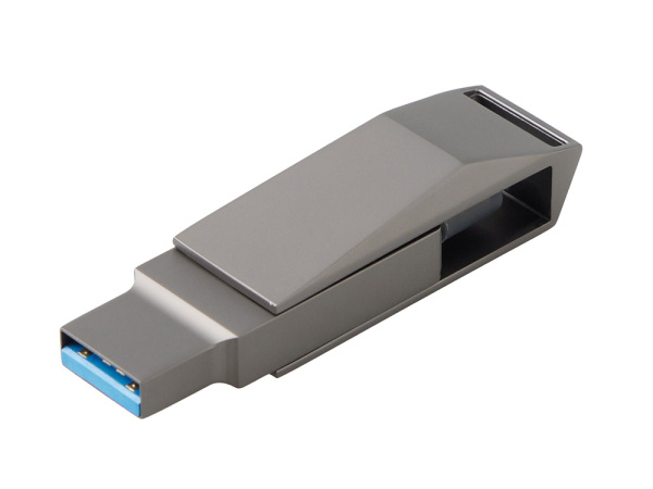 Флешка 64 ГБ USB Type-C и USB 3.0 «Тесла», Цвет темно-серый