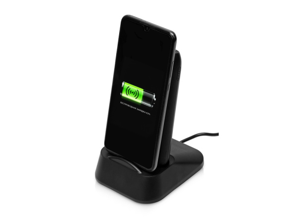 Беспроводное портативное зарядное устройство с зарядной станцией «UnIQ», 10000 mAh, Цвет черный