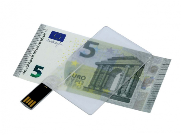 USB 2.0- флешка на 8 Гб в виде прозрачной пластиковой карты, Размер 8Gb, Цвет прозрачный