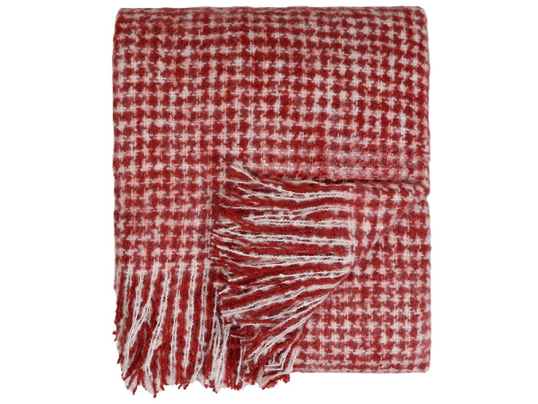 Плед акриловый «Harp» 180 х 130 см, Цвет белый, бордо