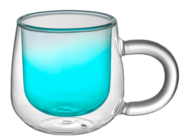 Кружка с двойными стенками и градиентом «Fog», Цвет бирюзовый