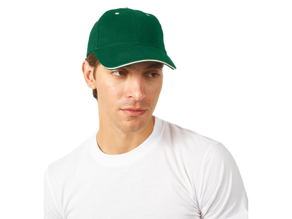 Бейсболка «New Castle», Цвет зеленый/натуральный