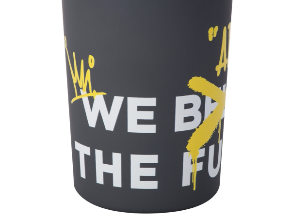 Герметичная термокружка на присоске «Kick», 350 мл, с круговой УФ-печатью, Цвет серый