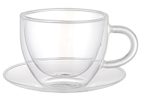Чайная пара с двойными стенками «Rio», Цвет прозрачный