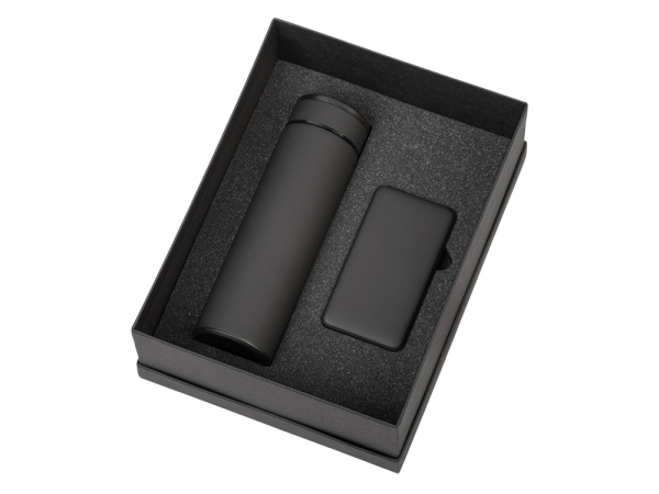 Подарочный набор "COLOR IT" c термосом и повербанком, Размер 5000 mAh, Цвет черный