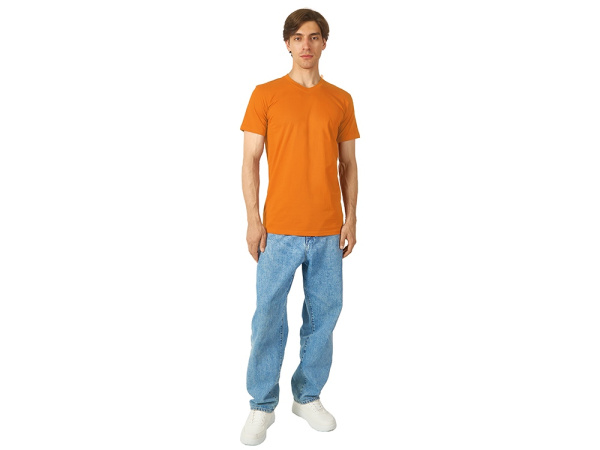 Футболка "Heavy Super Club" мужская с V-образным вырезом, Размер L, Цвет оранжевый