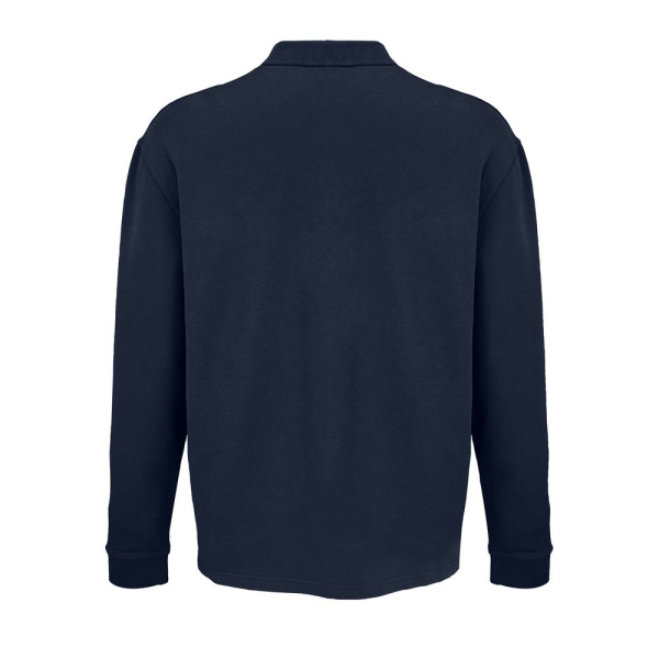 Рубашка поло оверсайз с длинным рукавом Heritage, темно-синяя, XS–5XL