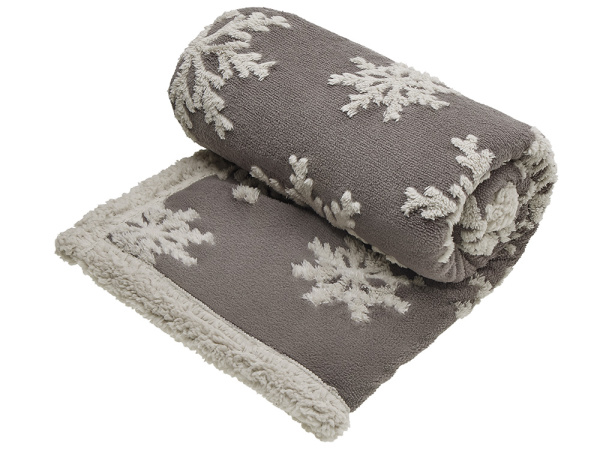 Плед Snowflake новогодний с капюшоном, Цвет серый