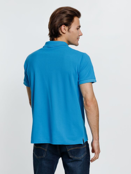 Рубашка поло мужская Virma Premium, бирюзовая, S–3XL