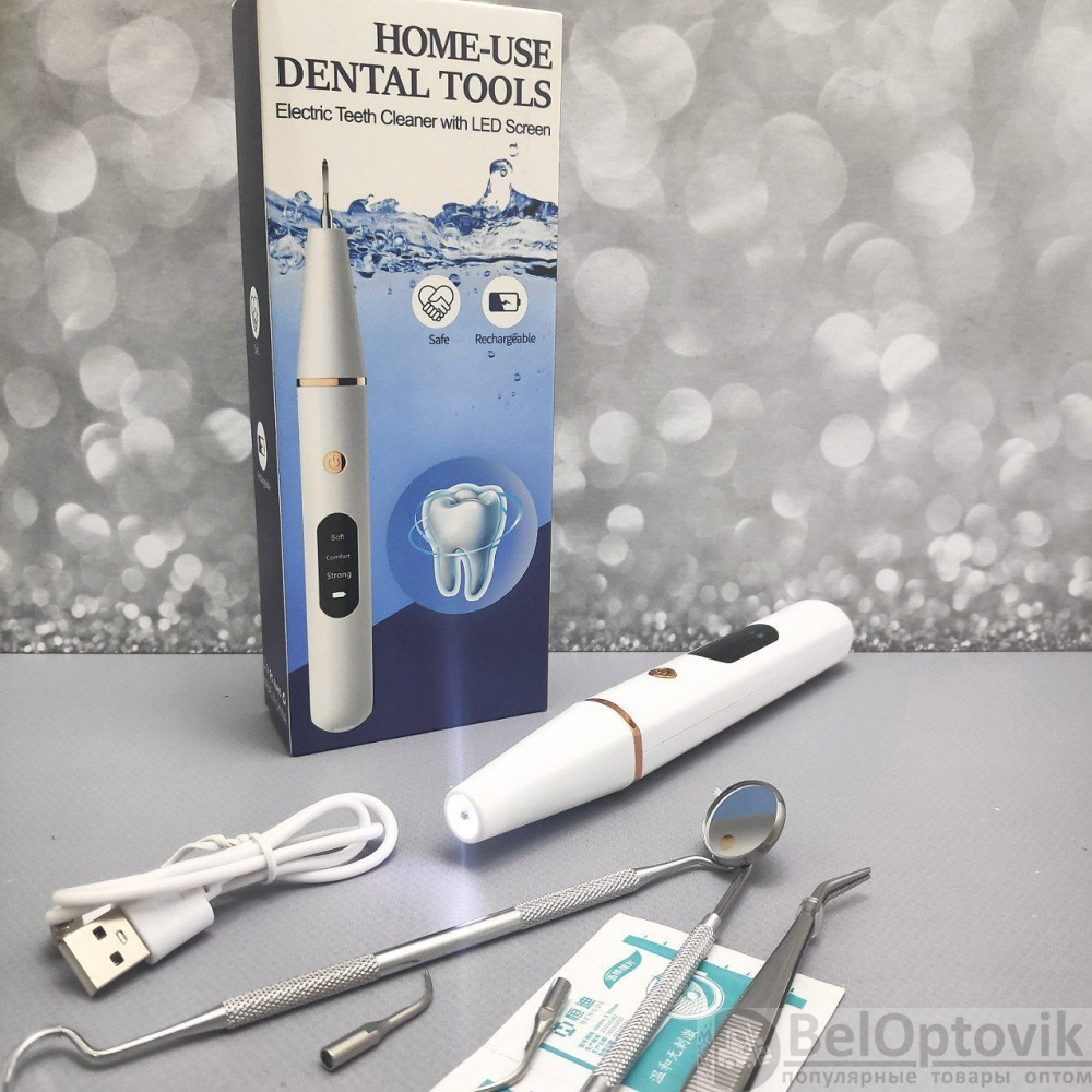 Ультразвуковой портативный скалер Electric Teeth Cleaner with LED Screen  для отбеливания зубов и удаления зубного налета и камня (3 режима работы)  (арт: um-12354) от 1 ₽ рублей оптом в Москве