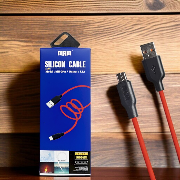 Кабель USB MRM MR29m USB-Micro, длина 1000мм, ток 3.1А, красный / Силиконовая защита и огнестойкость