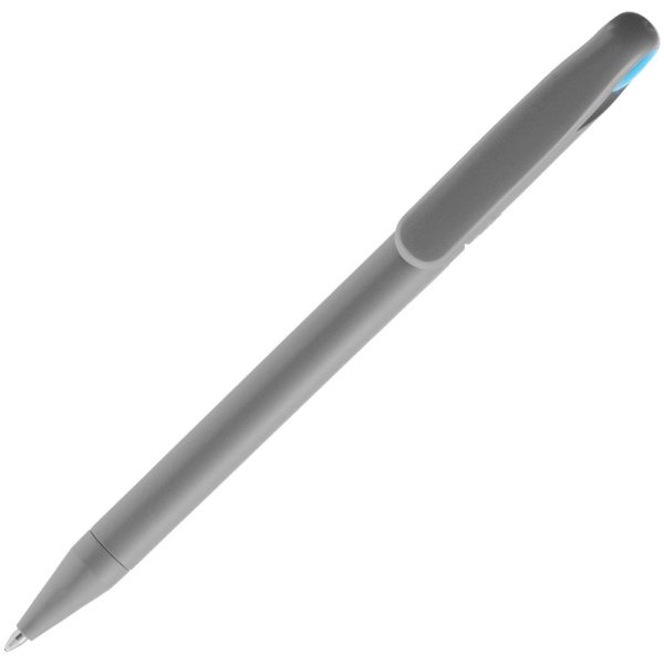 Ручка шариковая Prodir DS1 TMM Dot, серая с голубым, 14х1,1 см
