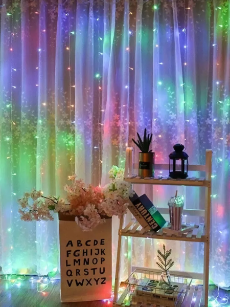 Гирлянда-штора оконная 3*3 метра, с регулировкой свечения