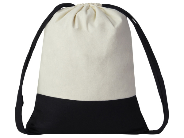 Рюкзак-мешок Cotton из хлопка, 170 г/м2, Цвет натуральный/черный