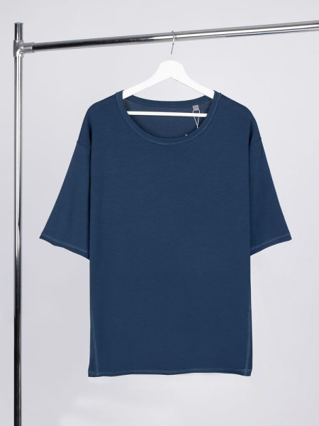 Футболка оверсайз унисекс Vozduh, темно-синяя, XS–XXL