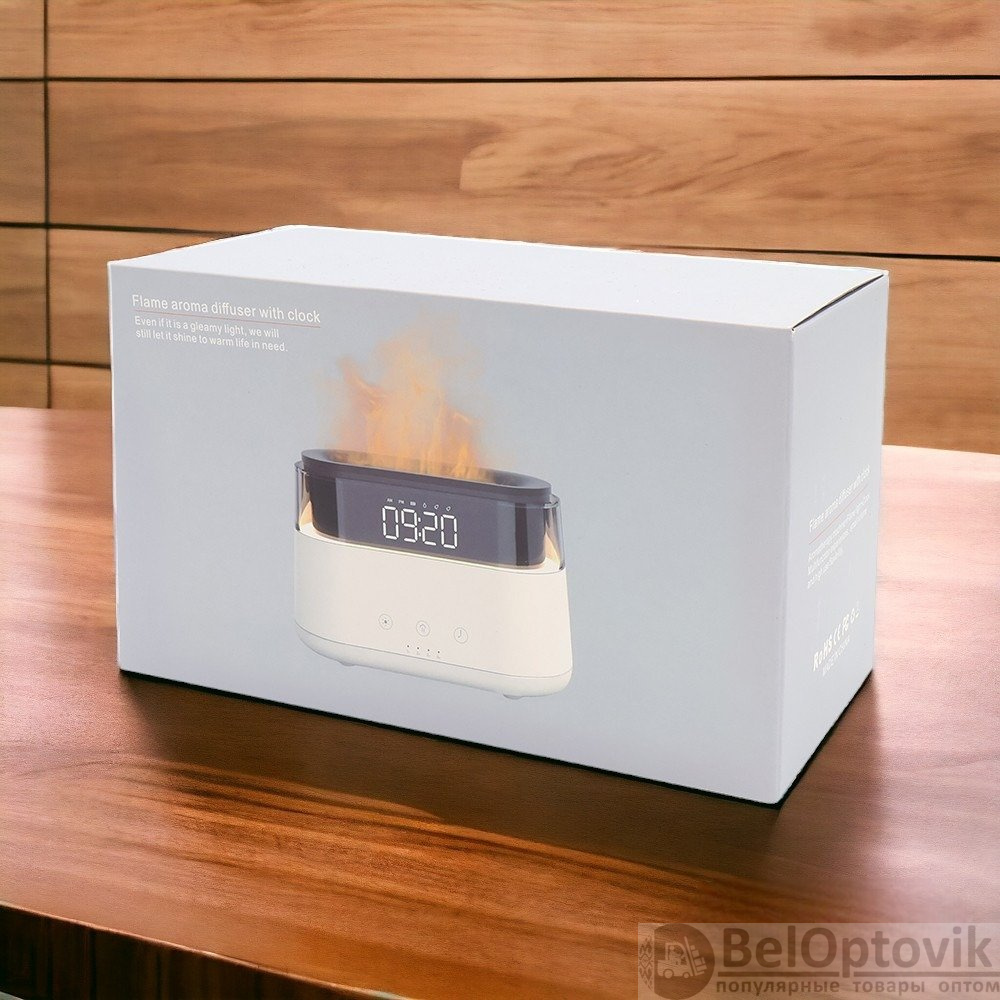 Светодиодный USB увлажнитель-ароматизатор Brava с часами с подсветкой, белый