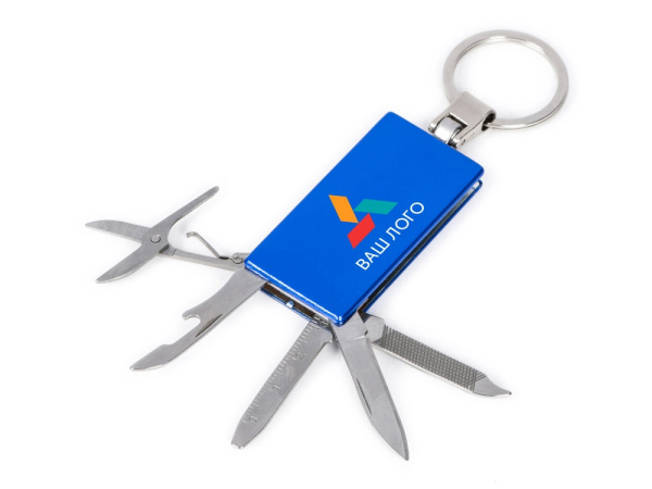 Мультитул-брелок 5-в-1 «Badge», Цвет синий