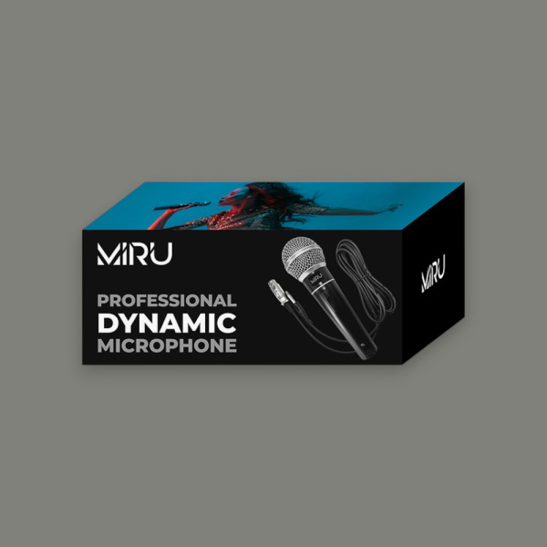 Проводной динамический микрофон  MIC002, 3-pin XLR, 6.3 мм, 600 Ом, -52 дБ, черный / Высокая фильтрация шумов, четкое и ясное звучание