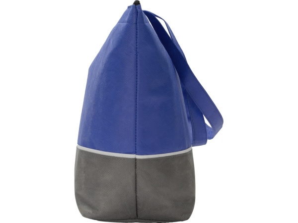 Сумка-холодильник Reviver с длинными ручками из нетканого переработанного материала RPET, Цвет синий/серый