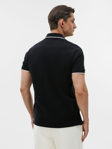 Рубашка поло унисекс Palermo, черная с белым, XS–3XL