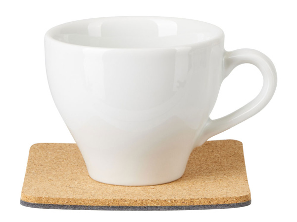 Набор костеров из пробки с фетром «Grit», Цвет бежевый, серый