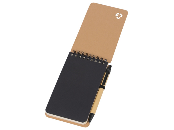 Блокнот «Masai» с шариковой ручкой, Цвет бежевый, черный