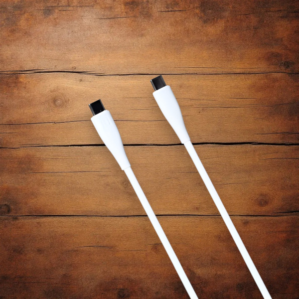Кабель USB MRM PD91T USB Type-C-C, длина 1000мм, ток 6А, мощность 60Вт, белый / Надежность и высокая скорость зарядки