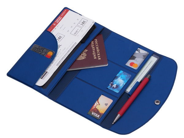 Дорожный органайзер на кнопке «Favor», Цвет синий