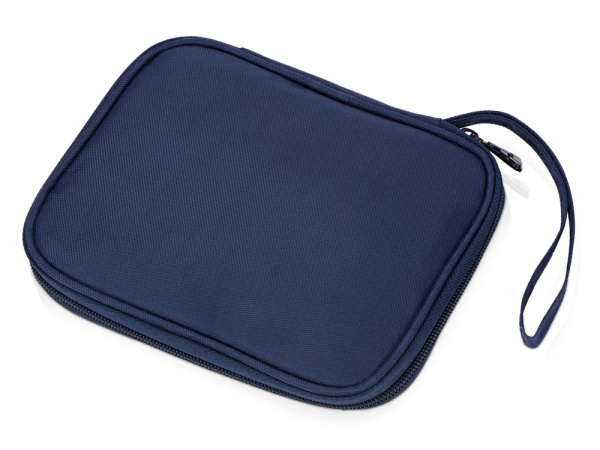 Тревел-набор с флешкой, повербанком и ручкой, Цвет темно-синий, черный, белый