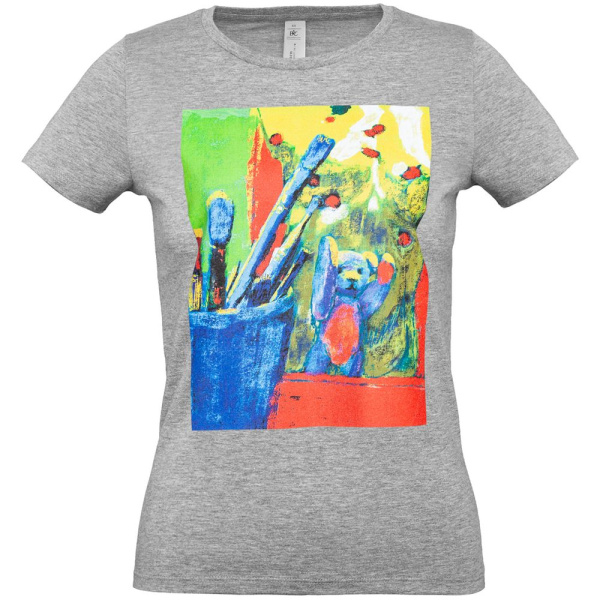 Футболка женская Artist Bear, серый меланж, S–XL