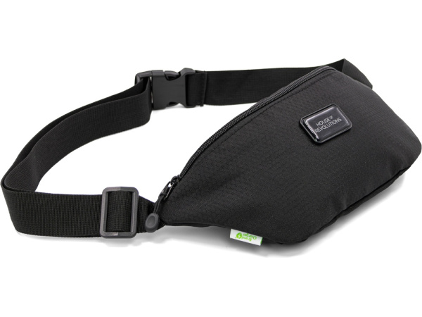 Универсальная водостойкая сумка на пояс «Bumble» из переработанного пластика, Цвет черный