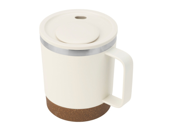 Стальная кружка с двойными стенками и магнитным клапаном «Swipe», Цвет белый