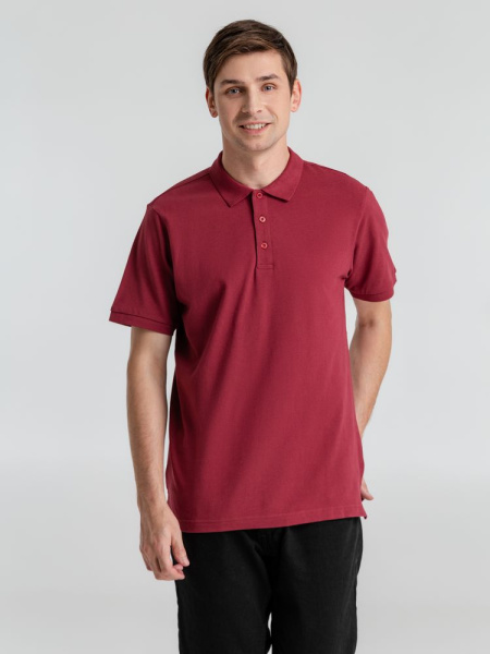 Рубашка поло мужская Neptune, вишнево-красная, S–4XL