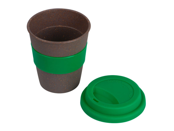 Стакан из бамбукового волокна «Café», Цвет серо-коричневый/зеленый