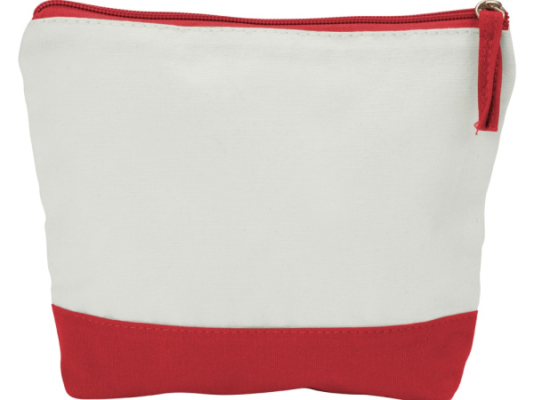 Косметичка хлопковая «Cotton», Цвет белый/красный