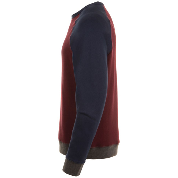Толстовка унисекс Sandro, бордовая с темно-синим, XS–3XL