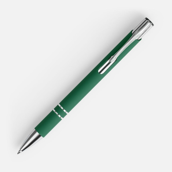 Ручка шариковая Keskus Soft Touch, зеленая, 13,7х0,8 см