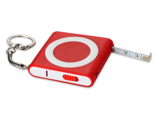 Брелок-рулетка с фонариком «Книга», 1м, Размер 1м, Цвет красный/белый/серебристый
