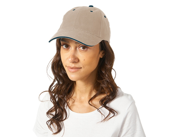 Бейсболка «New Castle», Цвет натуральный/синий