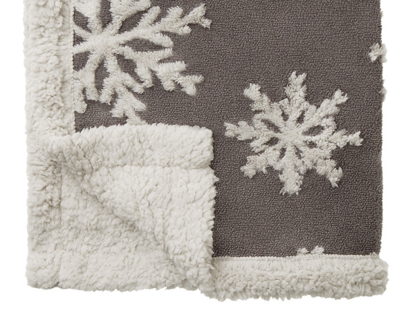 Плед Snowflake новогодний с капюшоном, Цвет серый