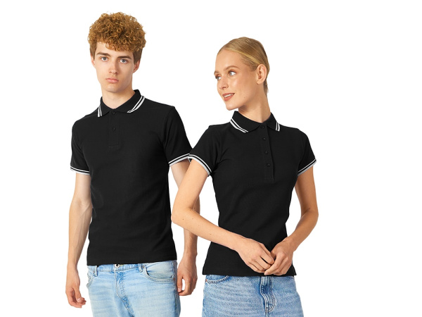 Рубашка поло "Erie" женская, Размер XL, Цвет черный/белый