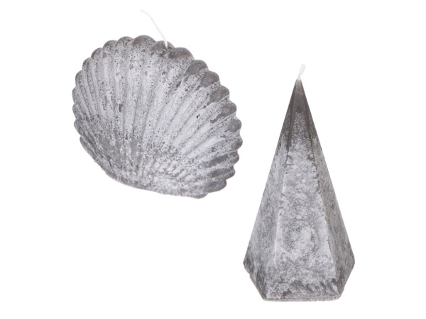 Набор свечей на подставке «Posh», Цвет белый, серый